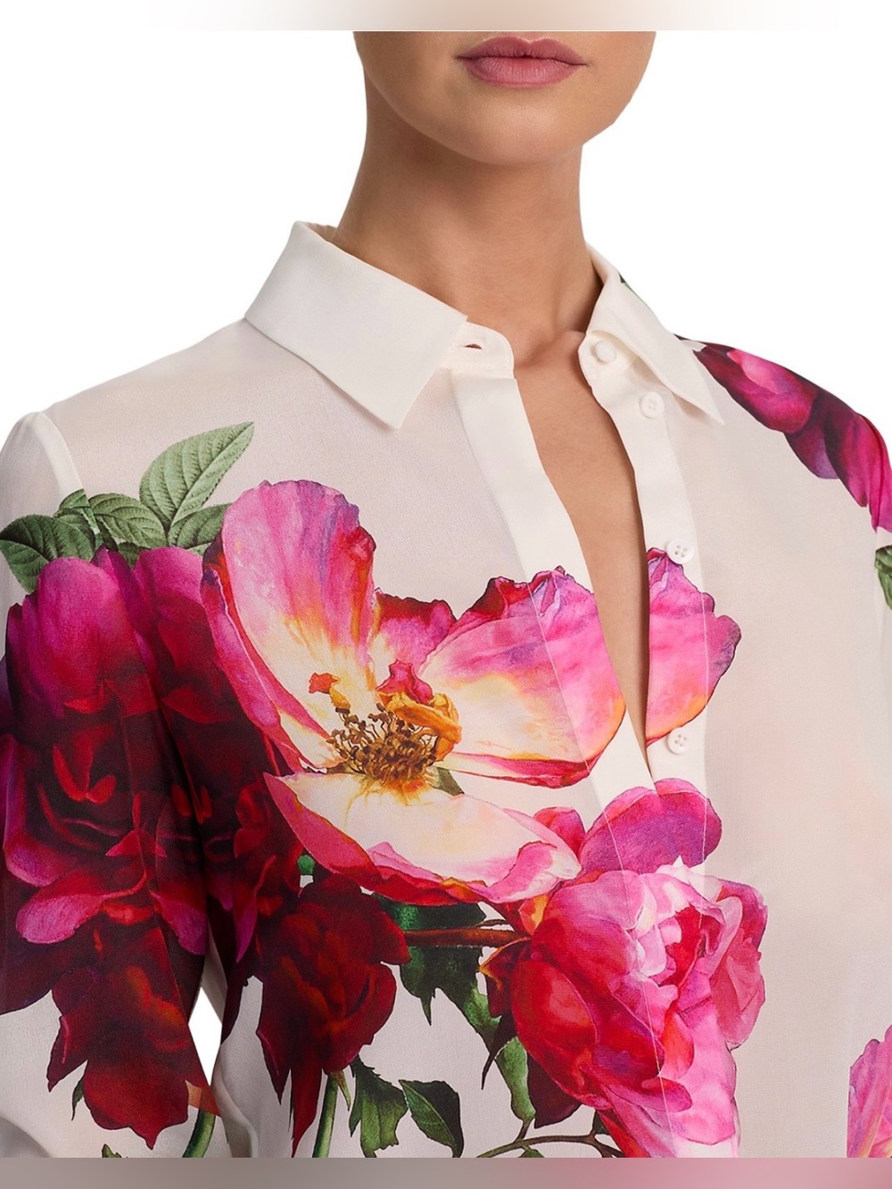 Alice + Olivia Willa Placket Top - Picture 4 of 10